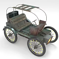 Antique Vintage Car With Open Top Design Classic Wooden Seats And Spoked Wheels