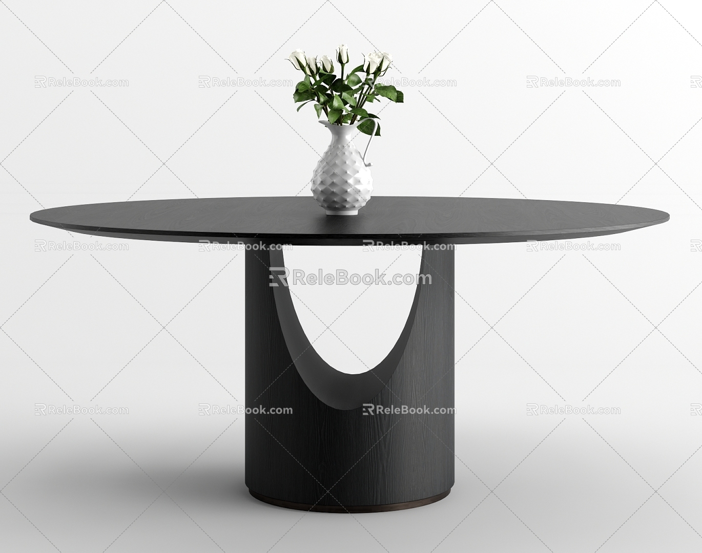 Quiet Table Round Table Round Table Log Table 3d model