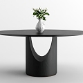 Quiet Table Round Table Round Table Log Table 3d model