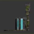 Garden Ornament Design With Stone Structure Greenery Covered Small Waterfall Blue Water And Circular Base