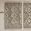 Square Carpets Featuring Intricate Geometric Patterns and Fringed Tassels 3d model