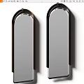 Modern Arched Wall Mirrors With Brown And Black Frames For Home Decor
