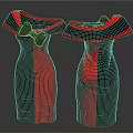 Red And Black Off Shoulder Dresses With Bow Accents For Elegant Style