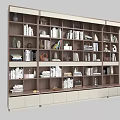 Modern Bookshelf Interior With Multiple Compartments Books Decorative Items And Storage Cabinets 3d model