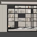 bookcase bookshelf book ornaments 3d model