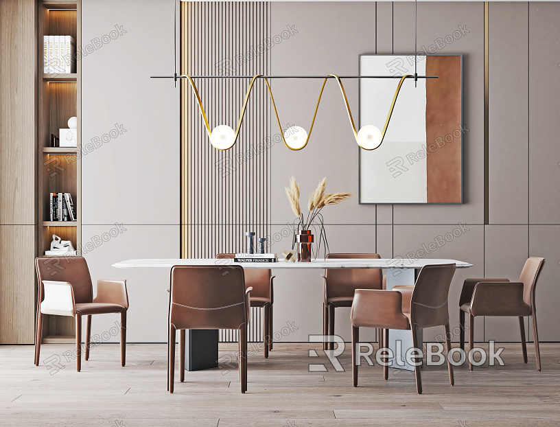 Modern Dining Table and Chair Combination model