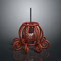 Modern Decorative Lighting With Red Curved Legs And Intricate Mesh Design