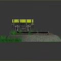 Yellow Flatbed Train Moving Along Railway Track With Green Grass And Gravel