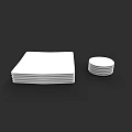 Modern White Tableware Set with Stacked Square and Round Plates 3d model