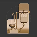 Golden Mechanical Device With Stand Pipes Platform And Structure Design
