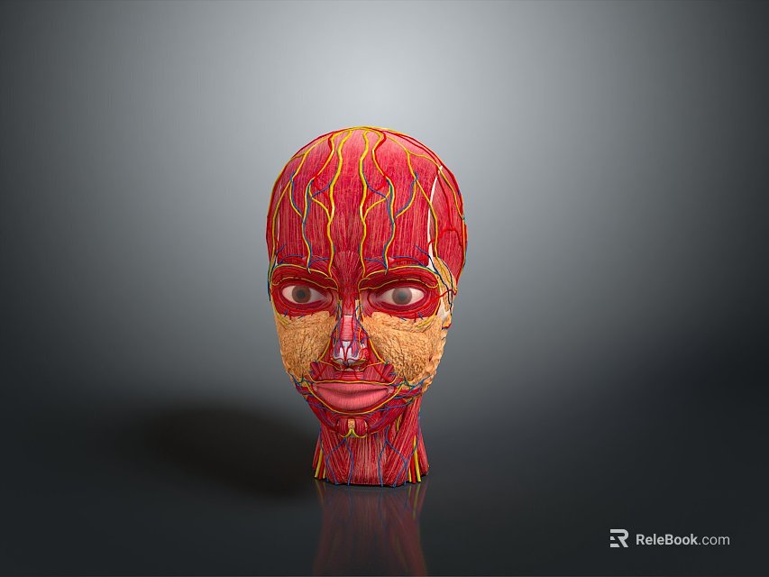 Medical Device 3D Head Anatomical Model Showing Detailed Vascular Structure For Medical Education 3d model 