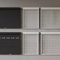 Various Window Covering Designs Featuring Black White Roller and Venetian Blinds 3d model