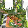 Residential Landscape Design With Multiple Buildings Green Spaces Central Garden and Pathways