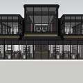 Modern Detached Villa Exterior With Large Glass Windows And Two Story Design