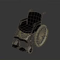 Modern Metallic Frame Wheelchair With Black Seat Large Wheels And Small Casters