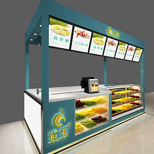 Modern Cashier Fruit Cut Shop 3d model