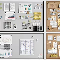 Whiteboard Notes Board Cork Board Writing Board 3d model