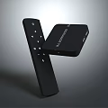 Electronic Smart TV Box With Remote Control In Modern Black Design 3d model
