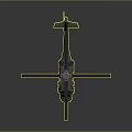 Detailed Military Helicopter Model Featuring Four Rotors Open Door And Gray Body Design