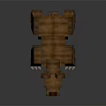 Pixel Style Brown Bear Game Character With Sharp Teeth And Blocky 3D Design 3d model