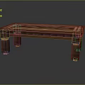 Classic Wooden Furniture Table With Rectangular Carved Surface And Decorative Legs Design