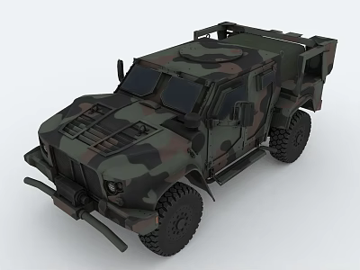 Camouflage Military Off Road Vehicle With Rugged Exterior And Heavy Duty Tires 3d model