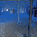 Spacious Abandoned Factory Interior With Peeling Walls Multiple Columns And Windows