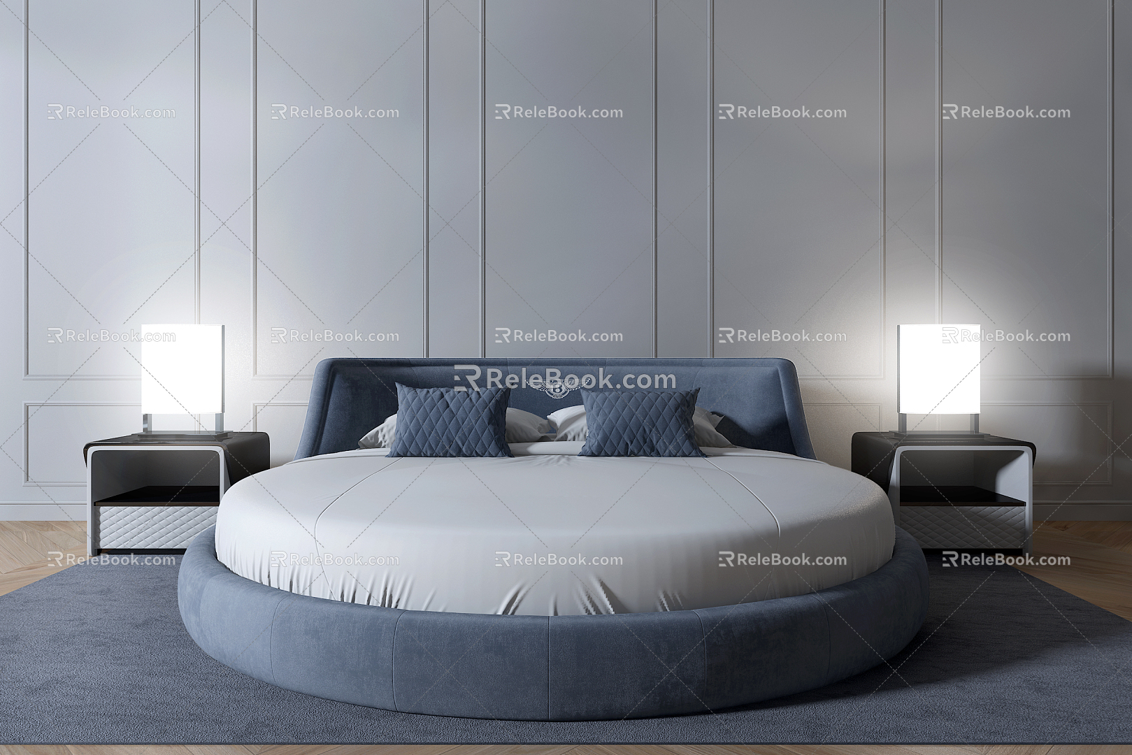 Modern Round Bed Bentley Double Bed 3d model