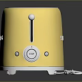 Golden Shiny SMEG Toaster A Stylish Modern Kitchen Appliance With Chrome Details