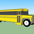 Bright Yellow School Bus With Large Windows And Classic Exterior Design