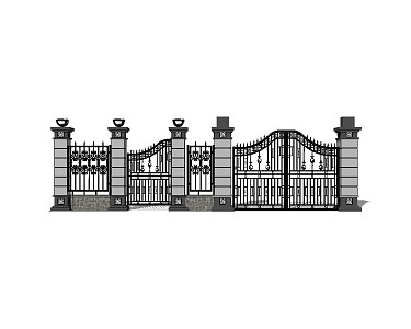 Jane European Gate Iron Gate Iron Gate European Art Outdoor Prison 3d model