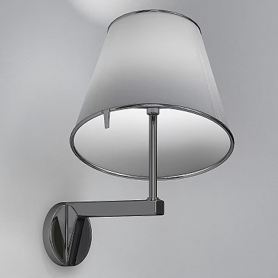 Modern Wall Sconce With White Lampshade And Metal Bracket For Home Interior 3d model