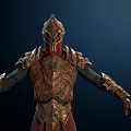 Modern game character masked knight 3d model