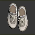 Beige And White Sneakers With White Laces And Orange Sole Casual Style