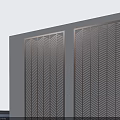 Modern Interior Hinged Doors With Herringbone Perforated Panels And Blue Finish 3d model