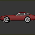 Red Classic Sports Car With Sleek Body Black Windows And Silver Wheels