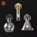 Modern Wall Lamps With Glass Shades Various Shapes And Metal Brackets For Interior Decor