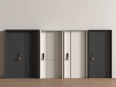 Modern Security Doors With Various Designs And Color Options For Home Security 3d model