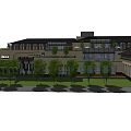 Commercial Complex With Modern Glass Facade Multi Storey Design And Green Landscaping