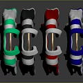 Various Colored Long Sleeve Shirts With Contrast Cuffs And Collars On Hangers