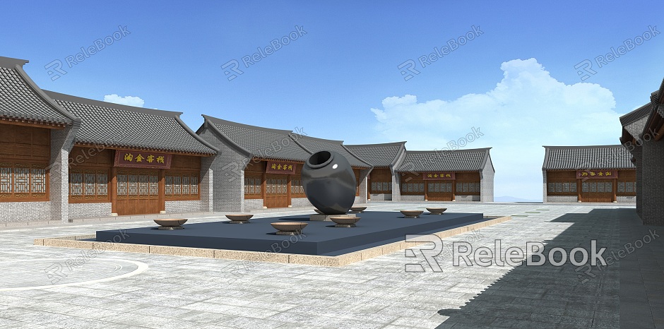 Chinese Style Street Entrance Landscape model