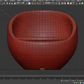 Modern Round Brown Upholstered Single Chair For Comfortable Home Decor 3d model