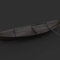 Traditional Handcrafted Wooden Boat with Oar Vintage Planks and Classic Structure