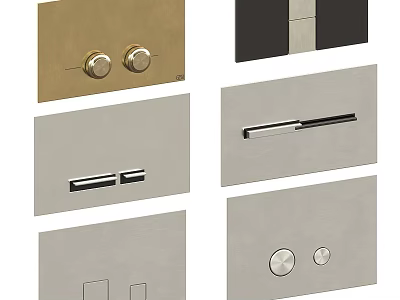 Stylish Switch Panels With Diverse Designs And Metallic Finishes For Home Use 3d model