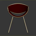 Modern Red Upholstered Chair With Wooden Legs And Sleek Contemporary Design