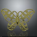 Elegant Shiny Golden Butterfly Filigree Design Accessory For Stylish Clothing Decoration