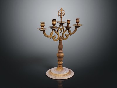 European Candlestick Candle Copper Candlestick Classical Candlestick 3d model