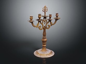 European Candlestick Candle Copper Candlestick Classical Candlestick 3d model