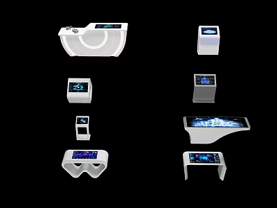 Public Facility Information Kiosks With Various Interactive Digital Screens For Public Use 3d model