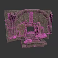 Ancient Stone Archway Structure With Weathered Walls And Stone Pathway